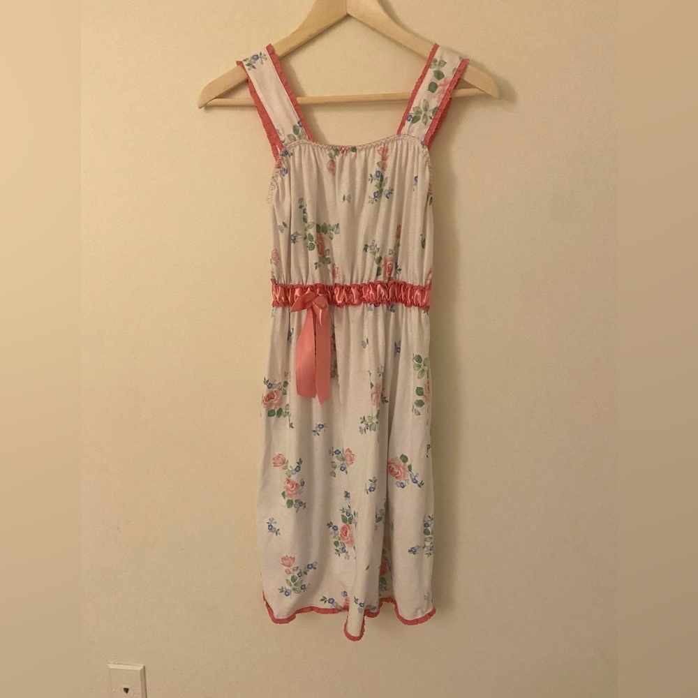 Cute Pink Spring Floral Night Gown Pajama Wear